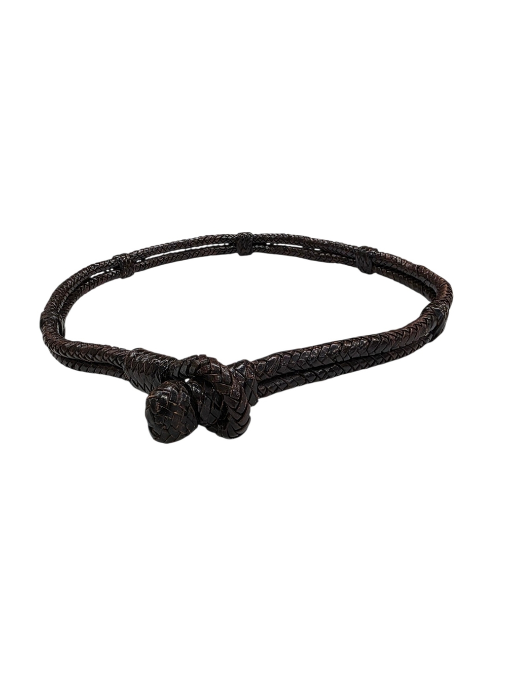 Woven Knot Waist Belt in Chocolate Brown